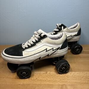 Vans Custom Bolt Men's Size 7.5 Classic Roller Skates Boltz Black White Repair